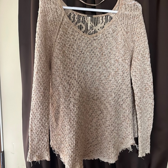Free People Sweaters - Free People Sweater Tan woven cotton Size small
